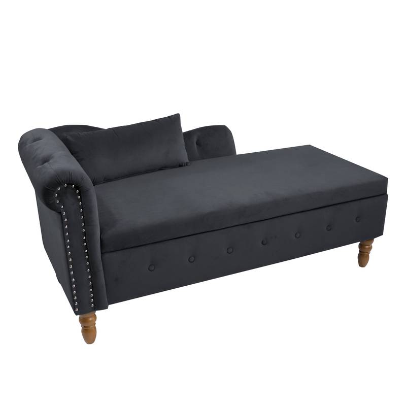 Velvet Dream Lounge Chair with Storage & Pillow
