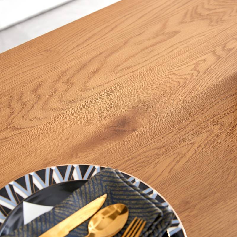 Chic Modern Rectangular Dining Table with Metal Frame