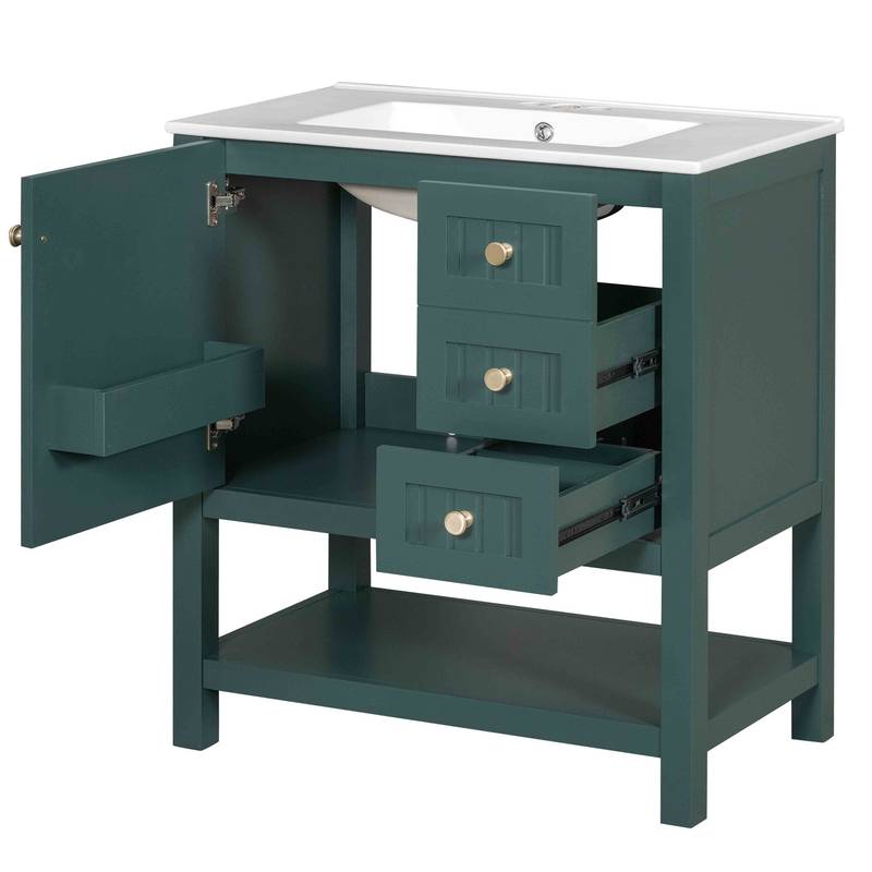 Chic Bathroom Vanity with Ceramic Sink