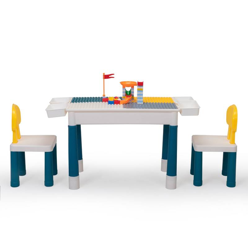 Versatile DIY Block Table - Gray & Yellow