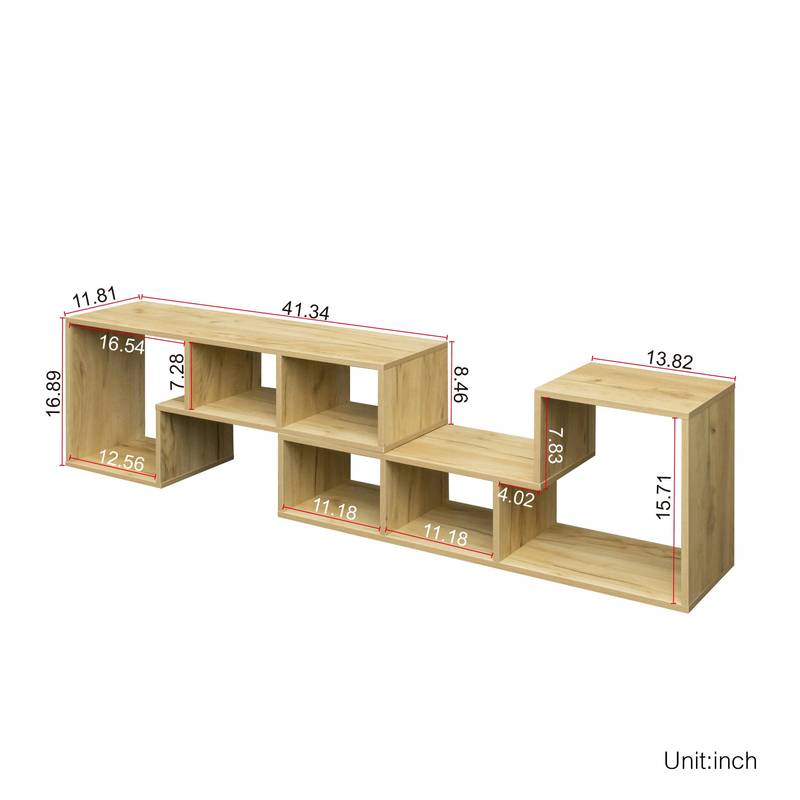 Chic Oak L-Shaped TV Stand & Bookcase