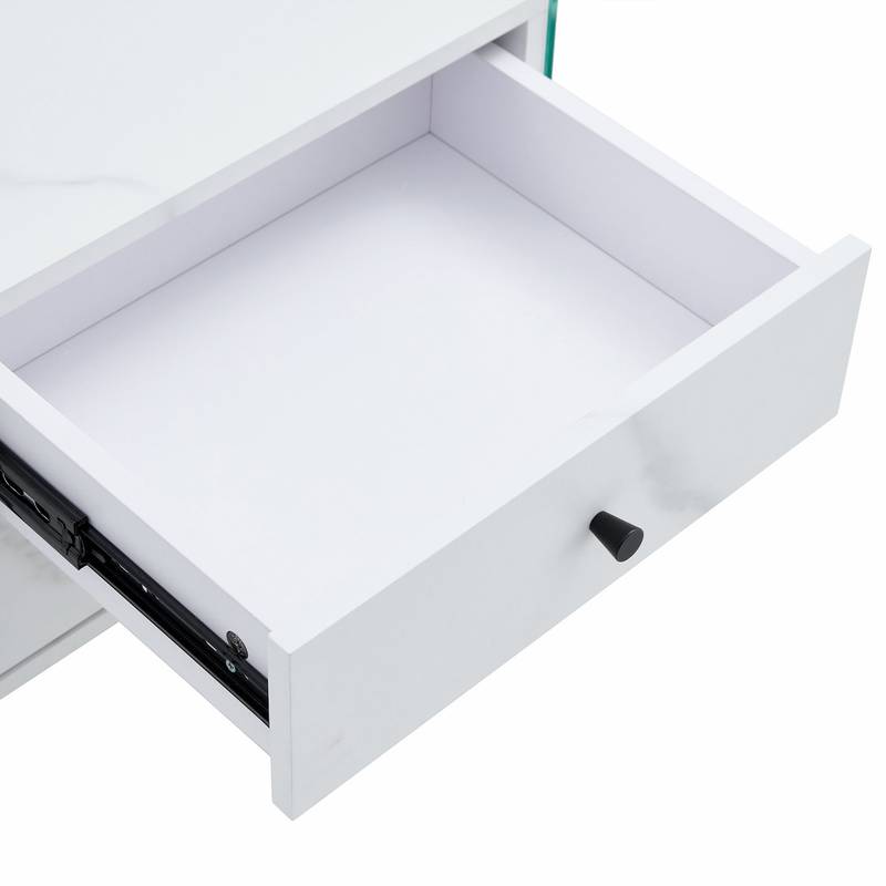 Chic Glass-Top Nightstand