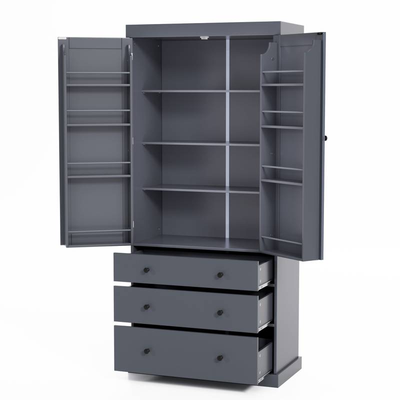 Farmhouse Charm Pantry Cabinet - Stylish Storage Solution for Your Kitchen