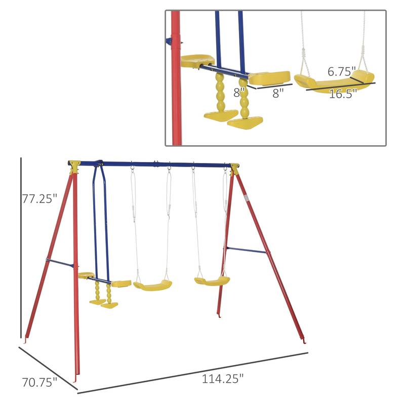 Outsunny Fun Swing Set Adventure