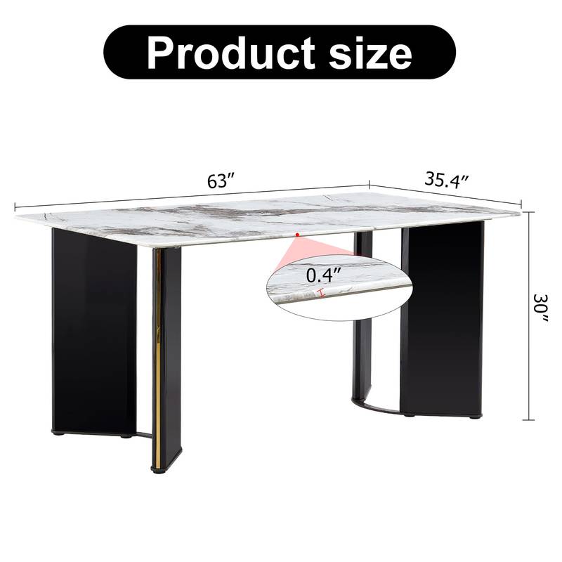 Chic Marble-Look Dining Table