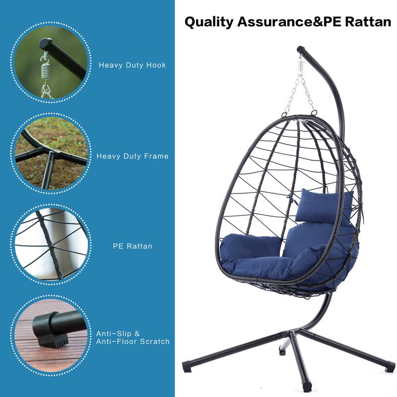 Cozy Swing Egg Chair with Stand for Indoor and Outdoor Relaxation