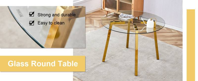 Chic Glass & White Chair Dining Set
