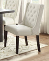 Chic White Tufted Faux Leather Dining Chairs - Set of Two