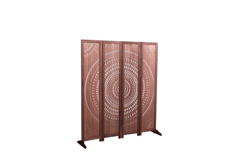 Charming Brown Wood Folding Room Divider
