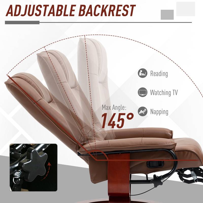 Cozy Swivel Recliner with Footrest