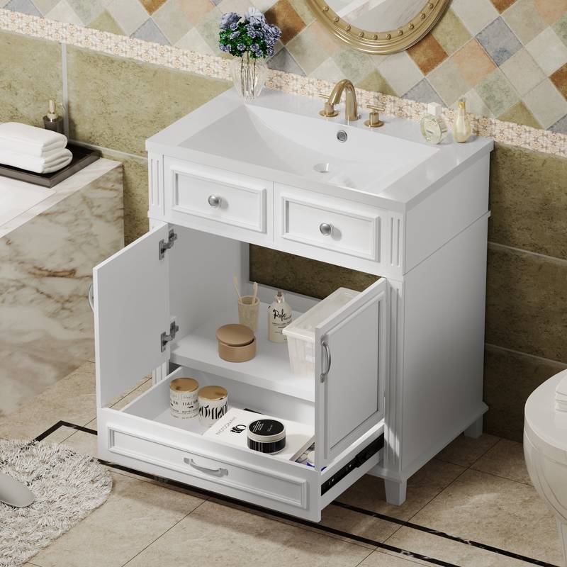 Charming Retro Bathroom Vanity with Soft Close Doors