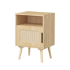 Chic Rattan Nightstand with Open Shelf - Perfect for Small Spaces