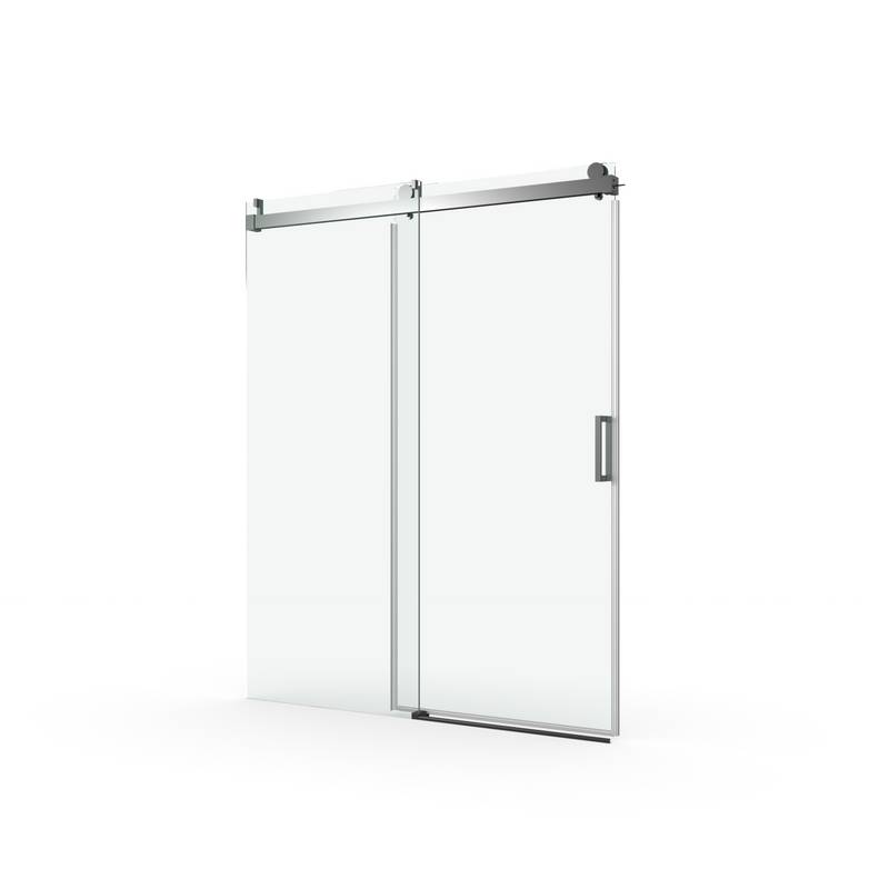 Sleek Matte Black Sliding Shower Door with Soft-Close Tempered Glass
