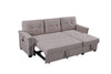 Cozy Gray Reversible Sleeper Sofa with Storage & USB Ports