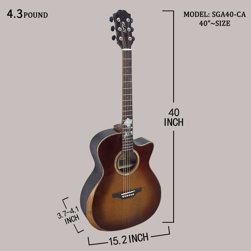 Beginner's Classic Acoustic Guitar with Stylish Rosewood Fretboard