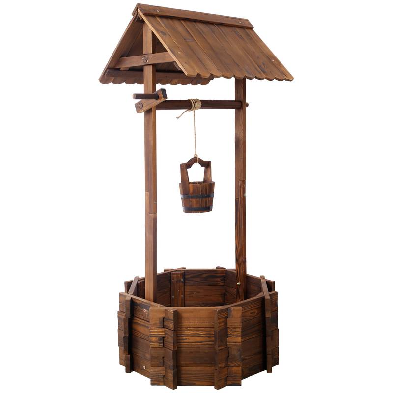 Charming Rustic Wishing Well Planter for Outdoor Spaces