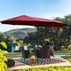 Vibrant Double-Sided Patio Umbrella with Base