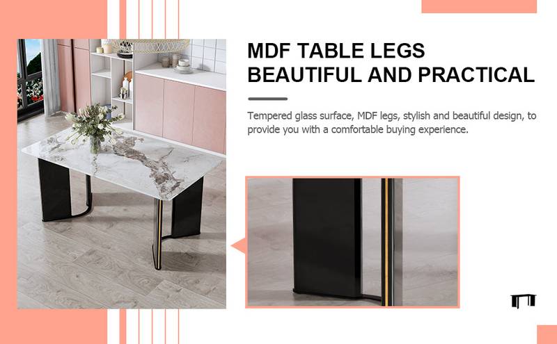 Chic Marble-Look Dining Table