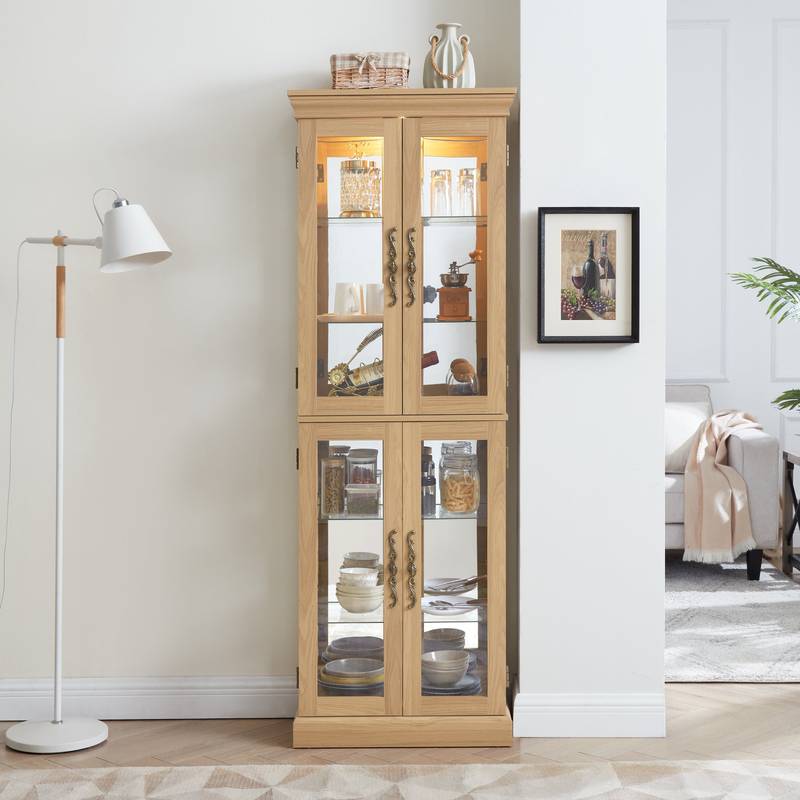 Luminous Glass Curio Cabinet