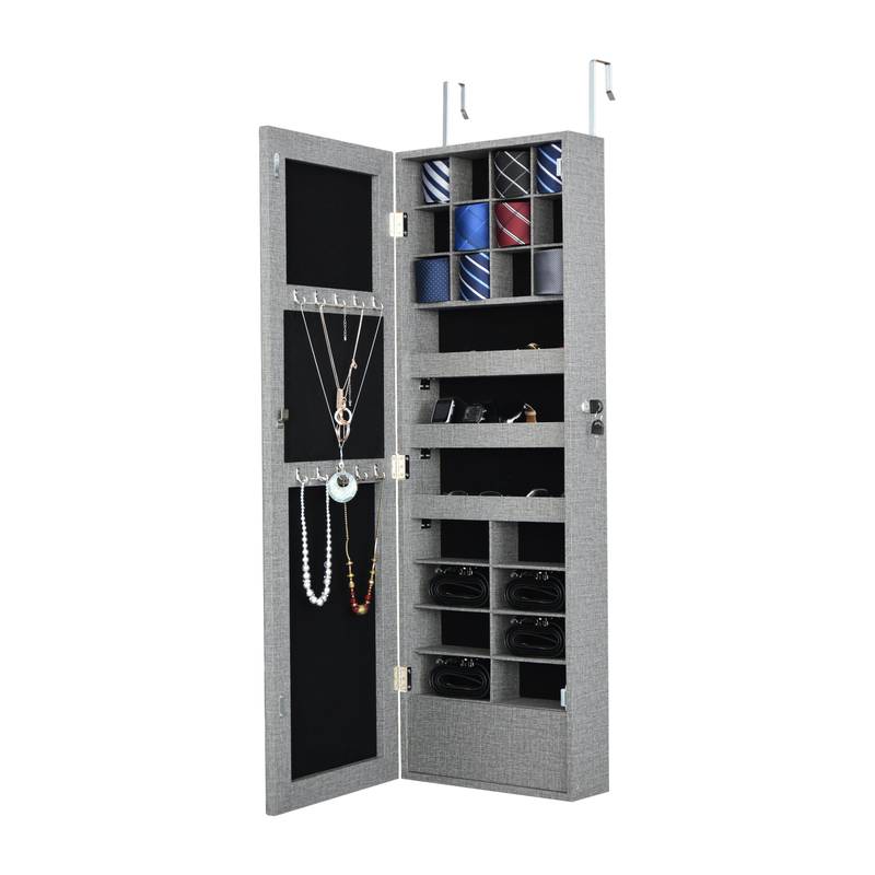 Glamour Mirror Jewelry Cabinet with LED Lights