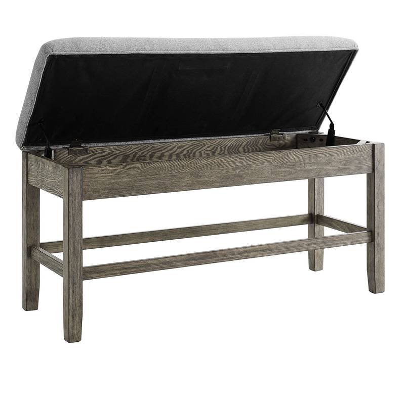 Grayson Dark Gray Storage Bench