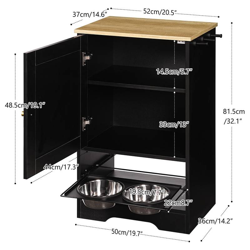 Stylish Pet Feeding Station with Hidden Storage