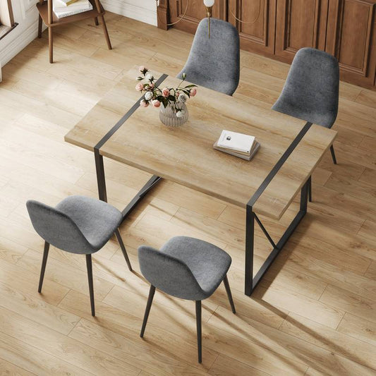 Rustic Modern Dining Set with Upholstered Chairs