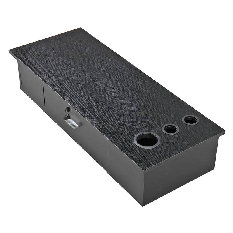 Chic Black Barber Station with Lockable Storage