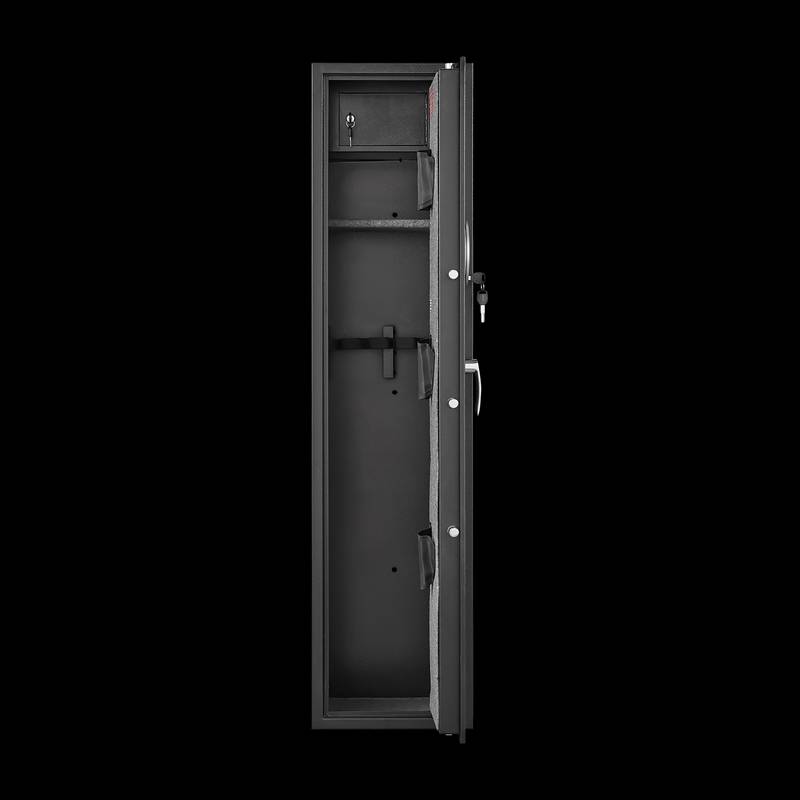 Black Steel Gun Safe with LED Lights & Removable Shelf