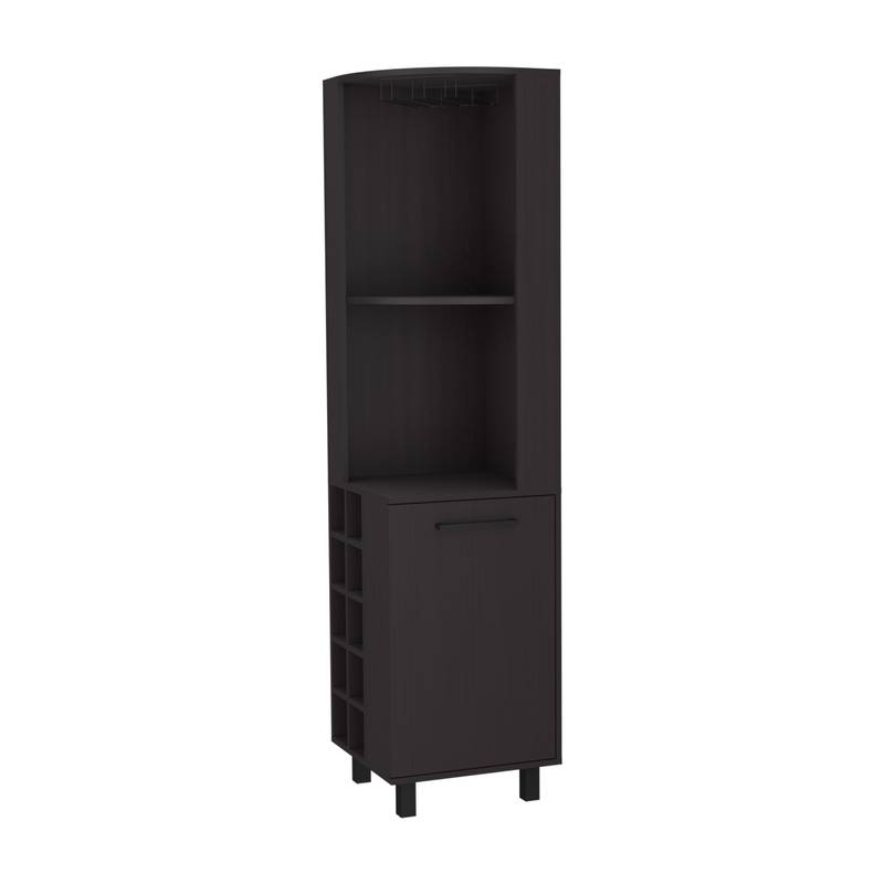 Leah Corner Bar Cabinet - Stylish Storage & Wine Rack in Wengue