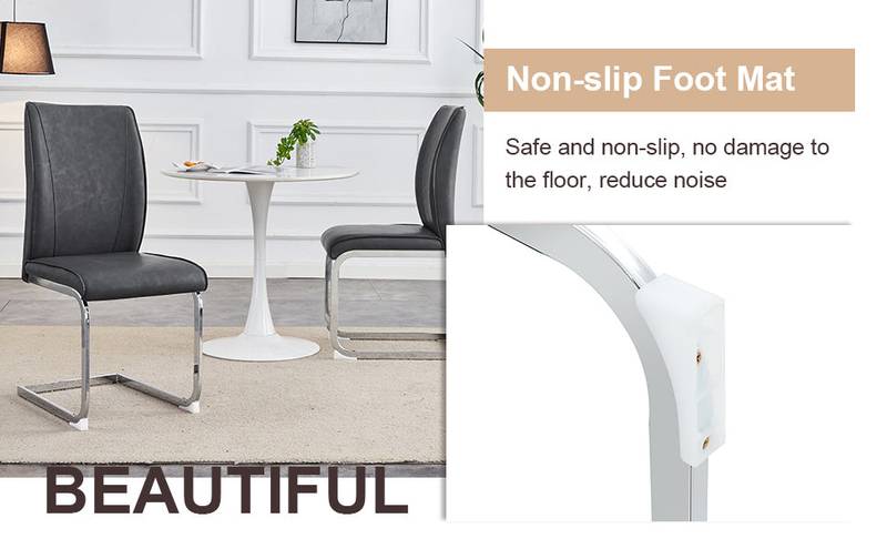Chic Glass Dining Set with Cozy Gray Chairs