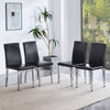 Sleek Black Backrest Chairs with Silver Legs - Modern Minimalist Chic!