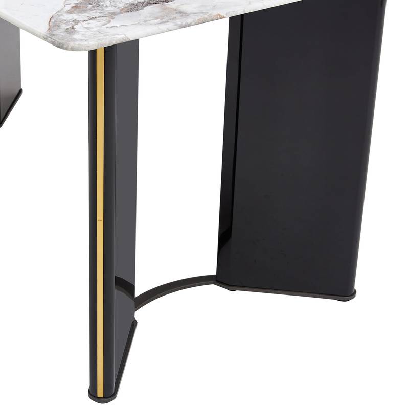 Chic Marble Dining Set with Gold Accents