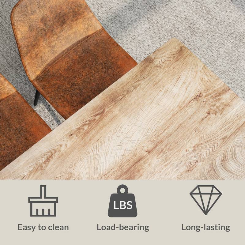 Sleek Wood & Metal Dining Table