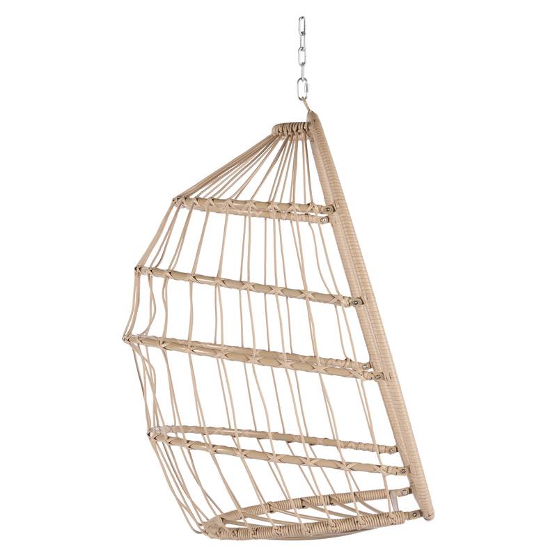Cozy Khaki Rattan Egg Swing Chair
