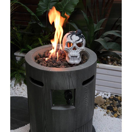 Cozy Outdoor Gas Fire Pit with Lava Stones & Rain Cover
