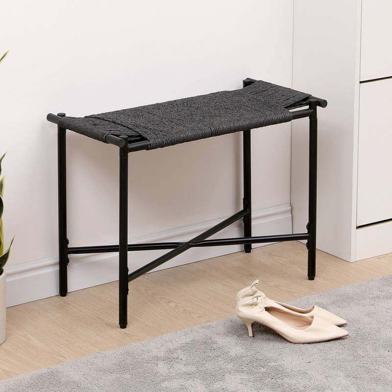 Chic Handwoven Footstool – Stylish Comfort for Any Room