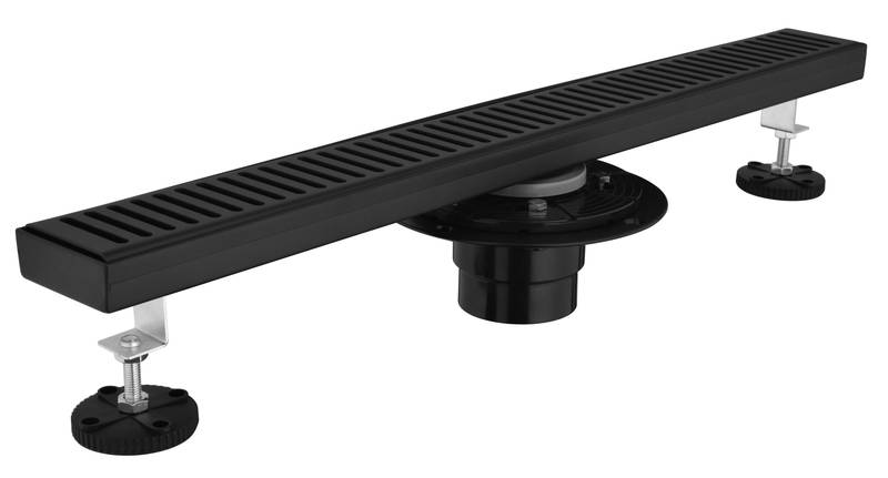 Sleek Linear Shower Drain with Easy-Clean Grate and Hair Strainer