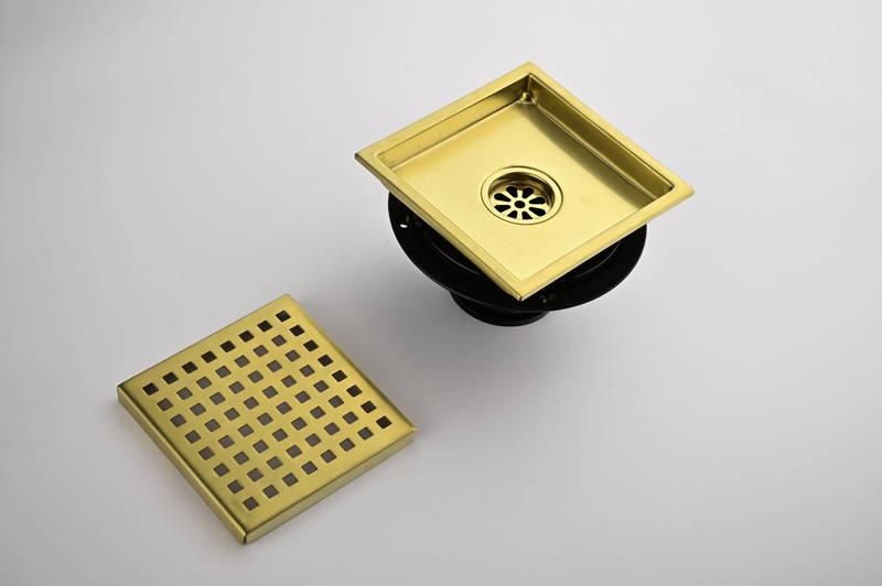 Sleek Square Shower Drain with Removable Grate