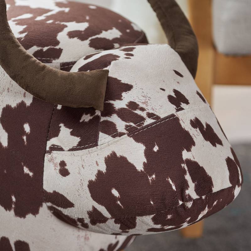 Cozy Cow Ottoman: Adorable Velvet Foot Stool for Any Space