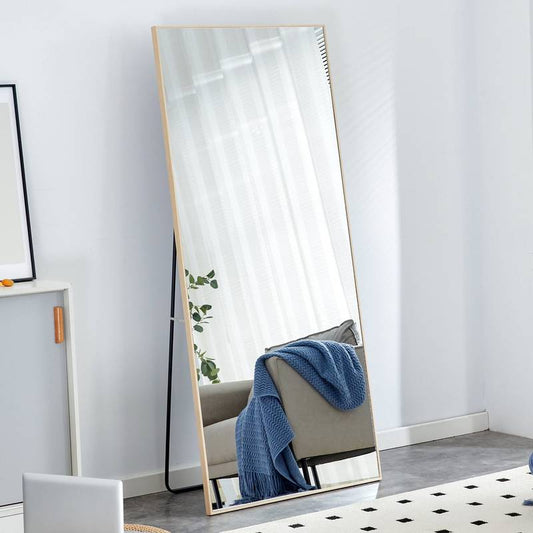 Elegant Full-Length Solid Wood Mirror