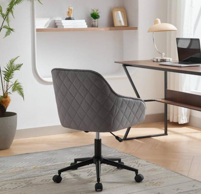 Chic Velvet Rolling Desk Chair