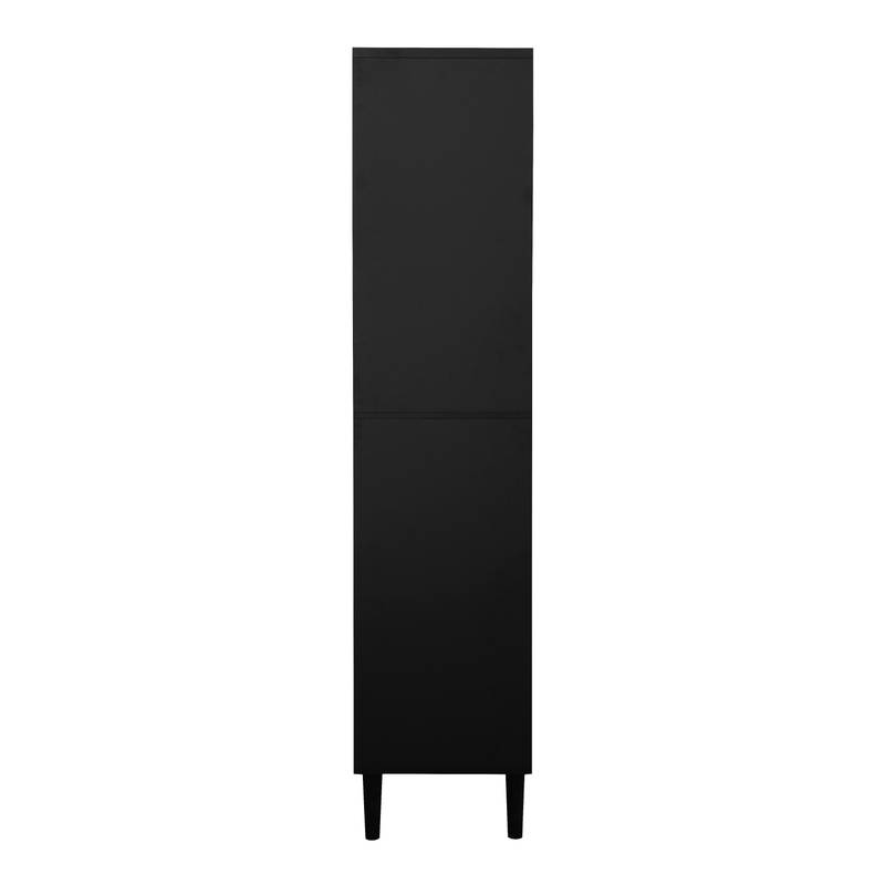 Sleek Adjustable Glass Door Bookcase - Black storage for Living & Bedroom