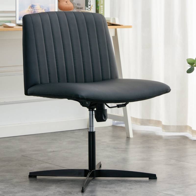 Sleek Black Adjustable Swivel Chair for Home & Office