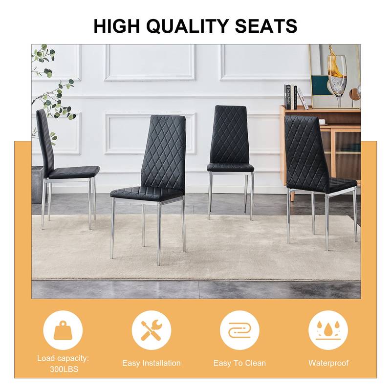 Chic Checkered Dining Chair Set