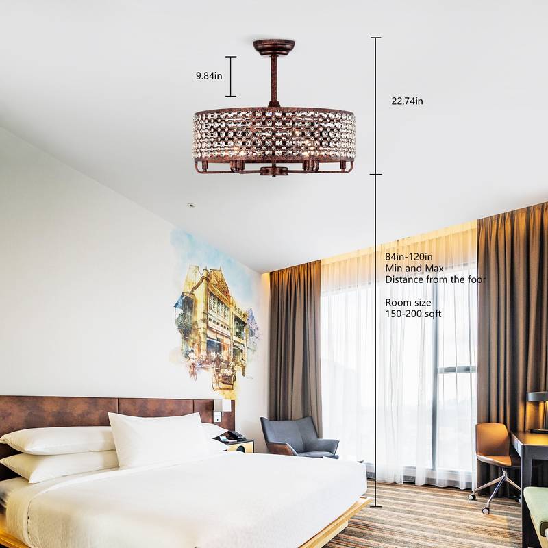 Crystal Breeze Chandelier Fan with Remote