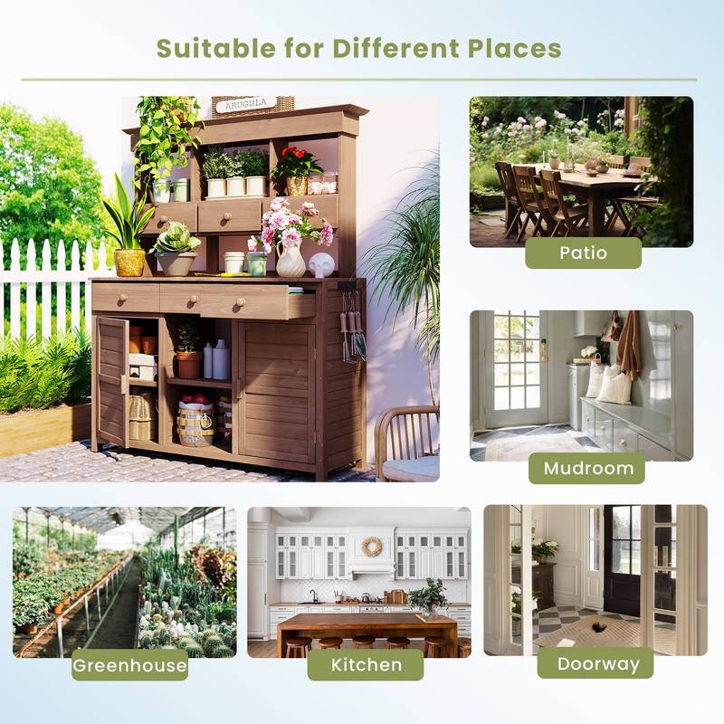 Garden Haven Potting Bench & Storage Station