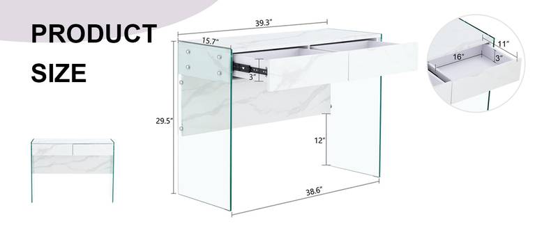 Eco-Friendly Minimalist Dresser & Desk with Double Drawers