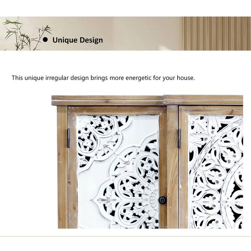Charming Hollow-Carved Storage Cabinet