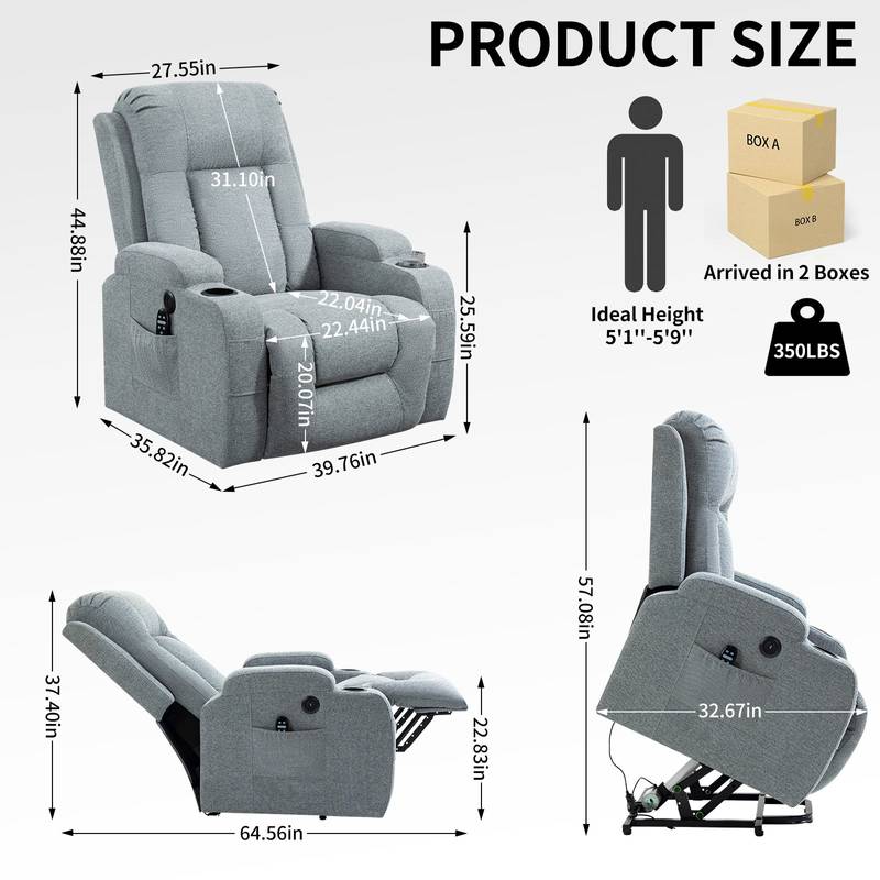 Super Comfort Lift Recliner with Massage and Heat